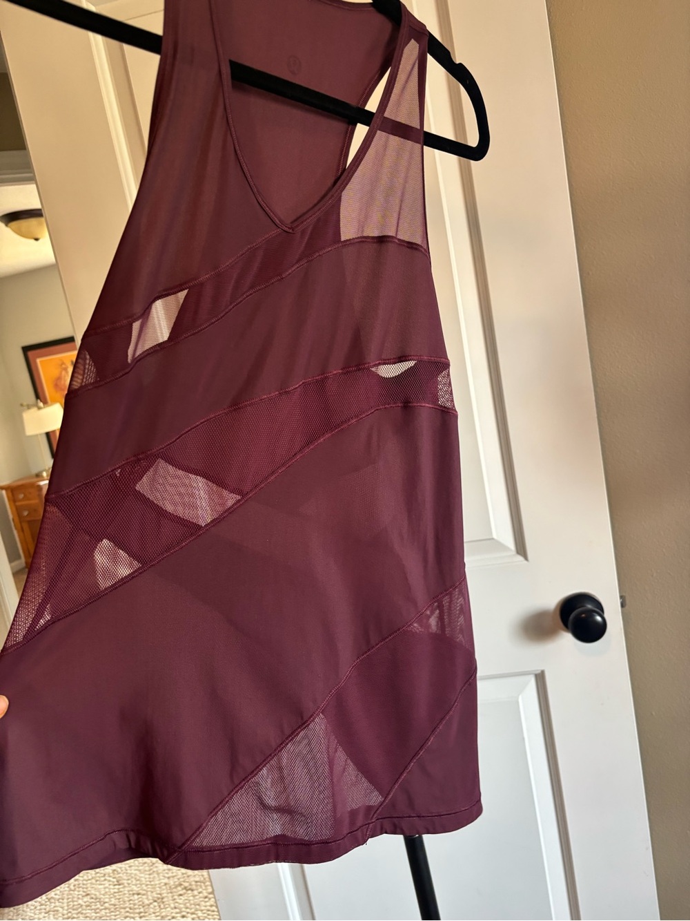 lululemon athletica Maroon Mesh-Panel Athletic Tank